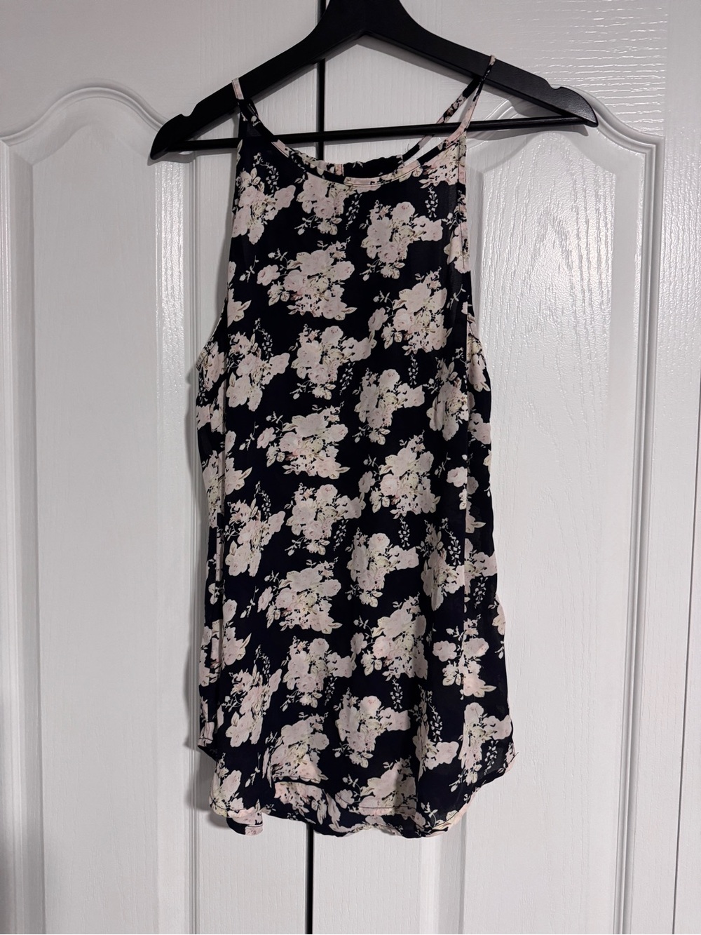 Cotton On Navy Floral Sleeveless High Neck Swing Tank Top Size Large